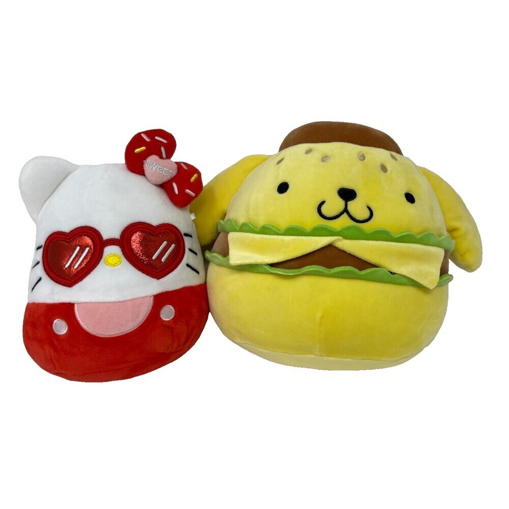 Squishmallows Sanrio Hello Kitty & Pompompurin Plush Size 8" Kawaii Kidcore Lot